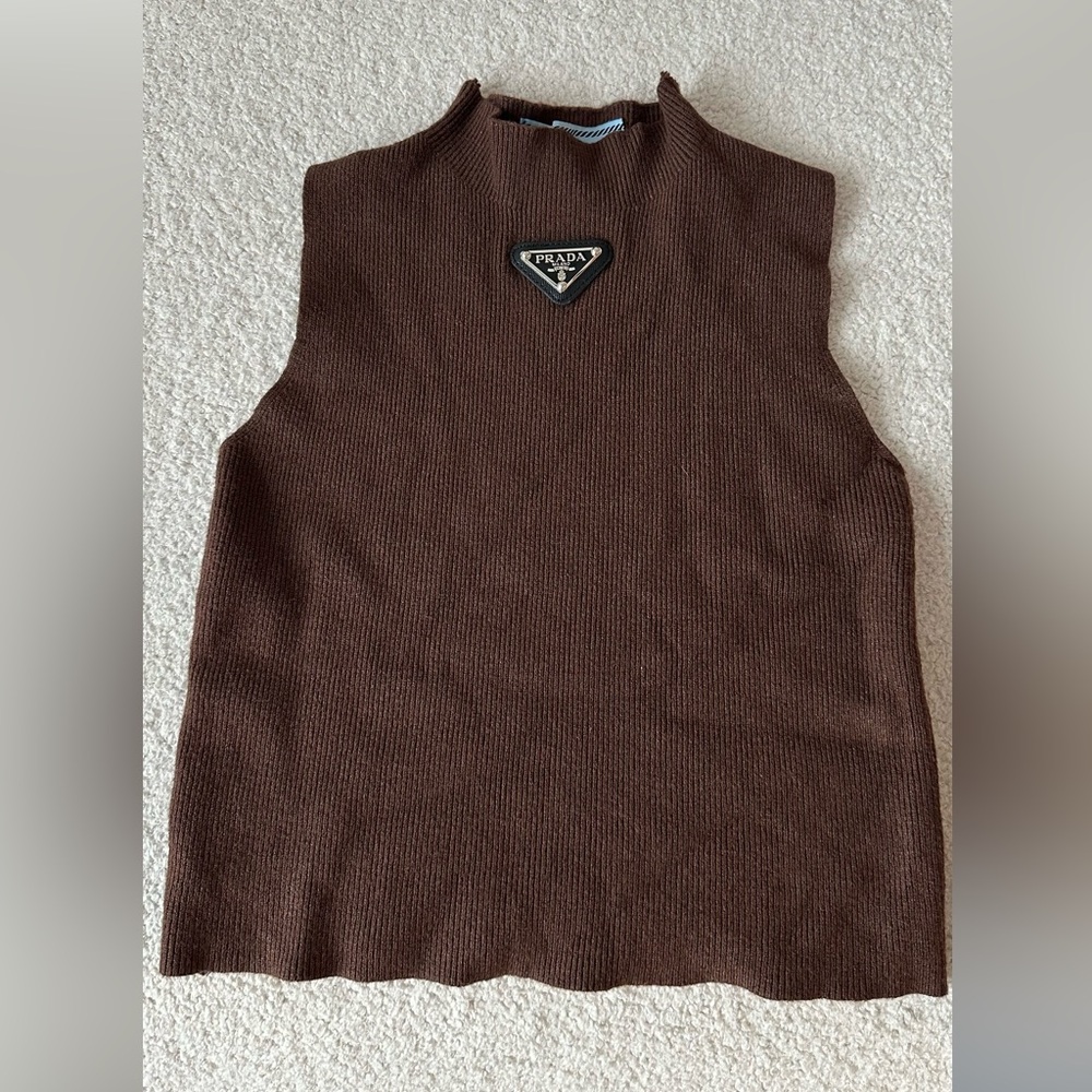 Prada Men's Turtleneck Sweater in Rich Brown